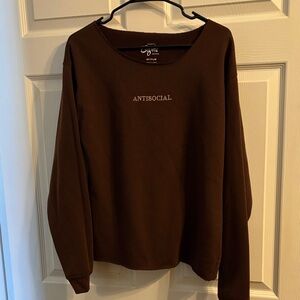 Eighty Eight Dark Brown Crewneck Sweater